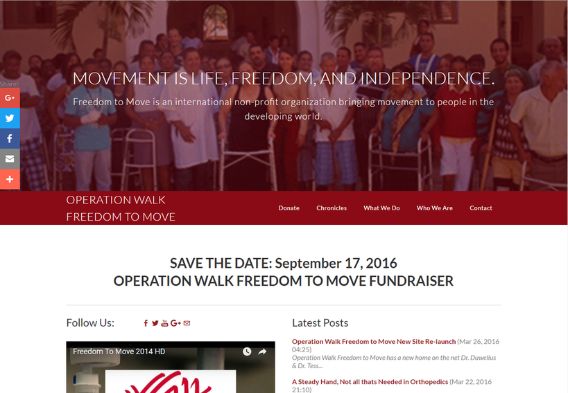 Operation Walk Freedom to Move website designed by MediaCor